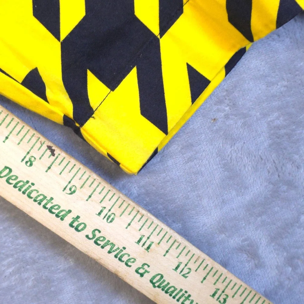 Loudmouth Golf Shorts Mens 42 Yellow Black Houndstooth Pattern Statement Preppy